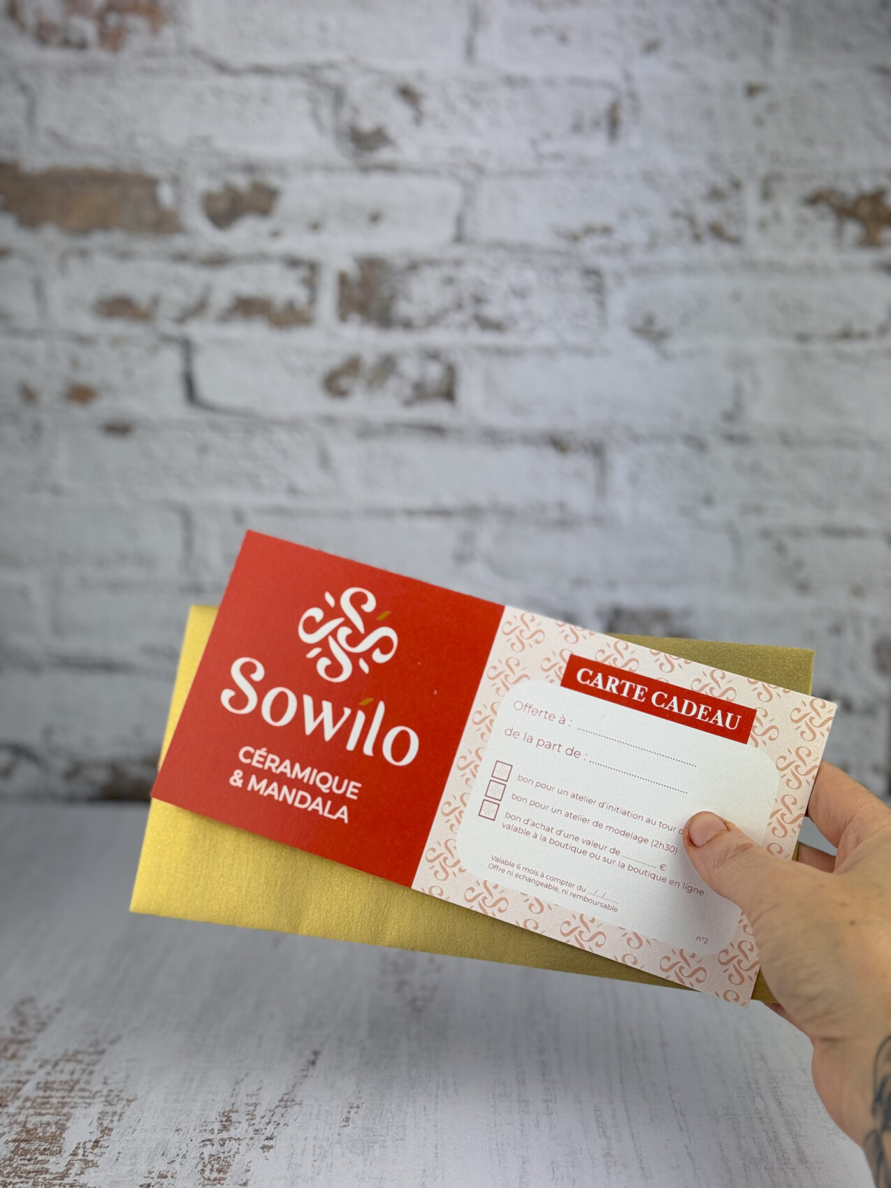 Carte cadeau pour un atelier modelage