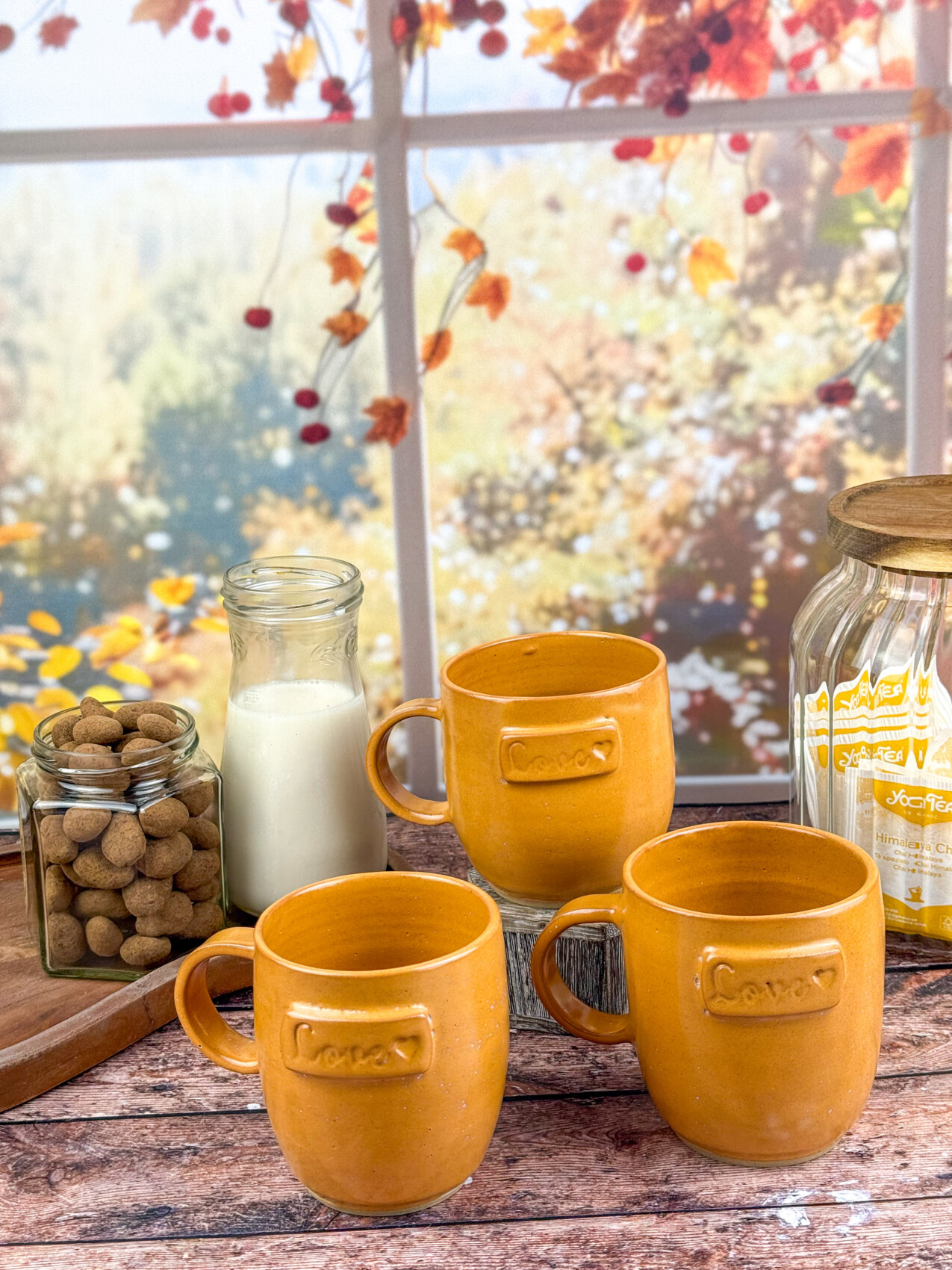 Trio de mug Love céramique artisanale